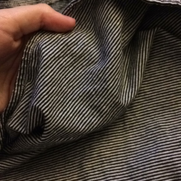 Off the shoulder black and white striped bodysuit. - Picture 3 of 3